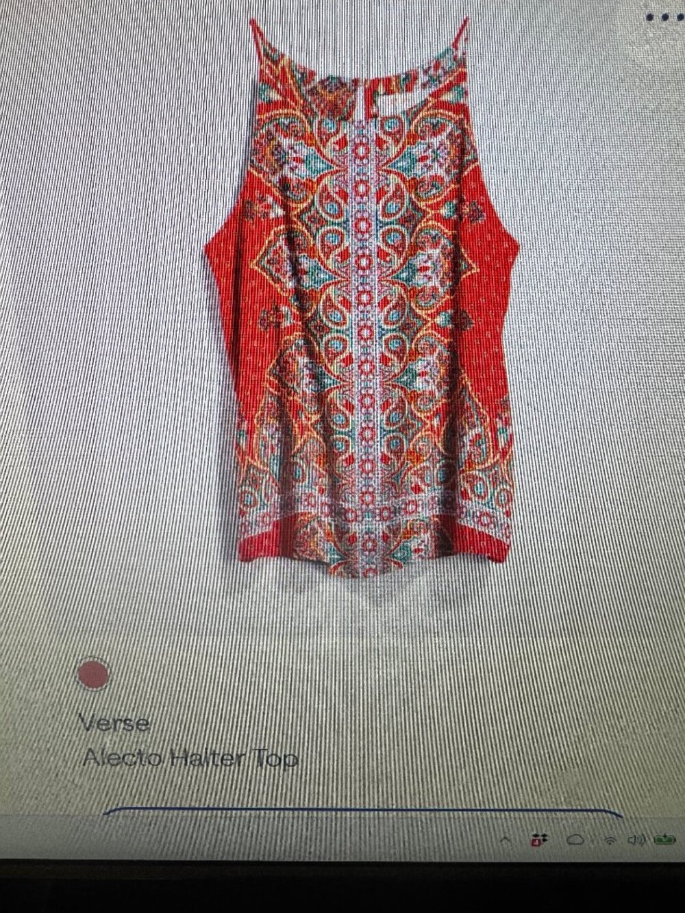 Red patterned tank top